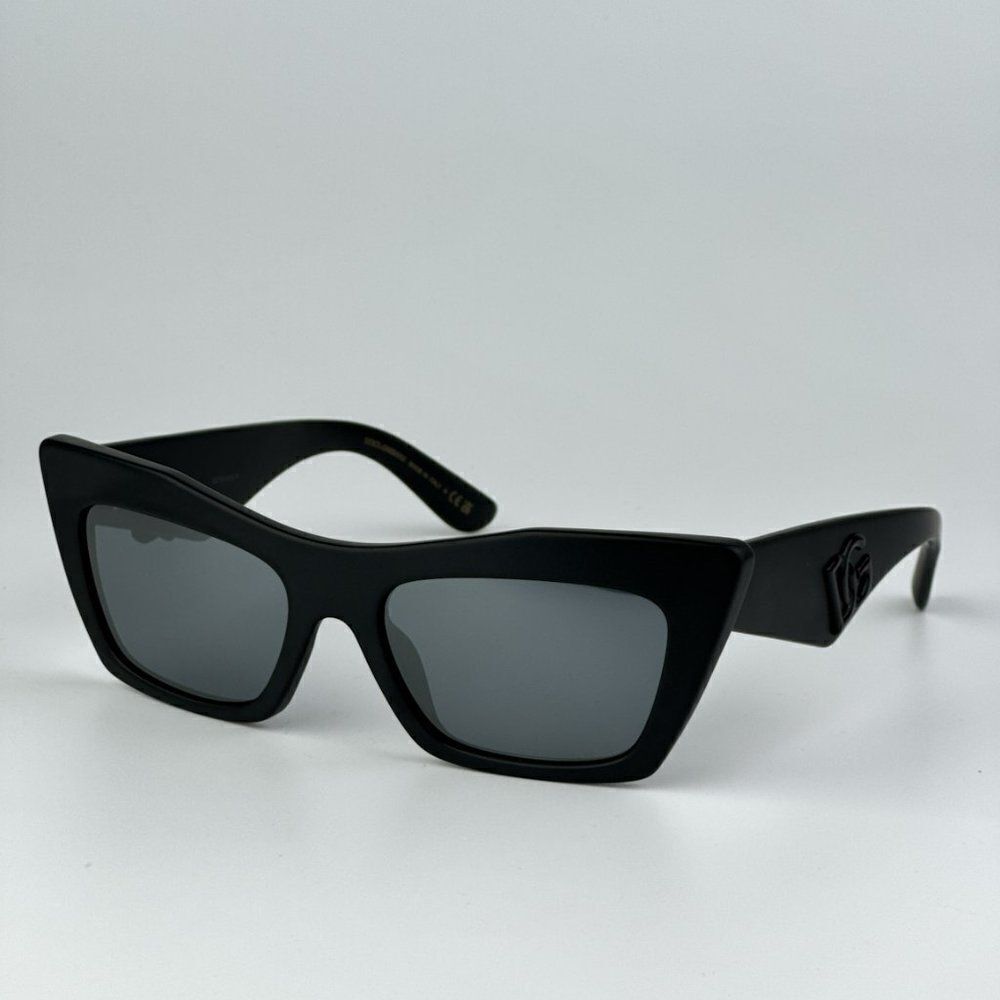 SALE! NEW D&G DG4435 25256G Matte Black Gray Mirrored Cat Eye Women Sunglasses